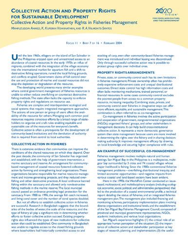 Collective action and property rights in fisheries management