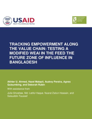 Tracking empowerment along the value chain: Testing a modified WEAI in the Feed the Future Zone of Influence in Bangladesh