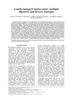 Locally-managed marine areas: multiple objectives and diverse strategies