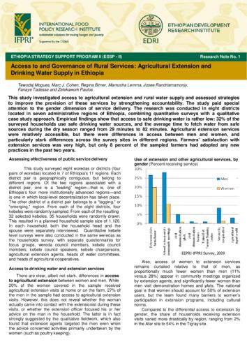 Access to and governance of rural services: Agricultural extension and drinking water supply in Ethiopia