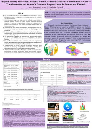 Beyond poverty alleviation: National Rural Livelihoods Mission’s contribution to gender transformation and women’s economic empowerment in Jammu and Kashmir, India