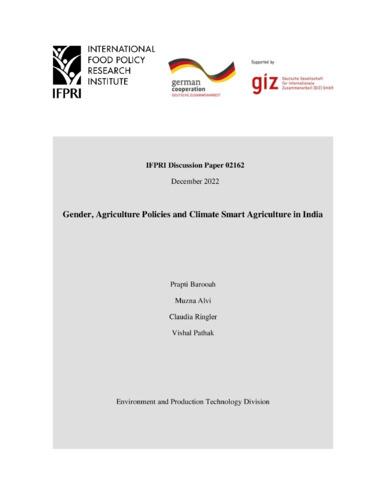 Gender, agriculture policies and climate smart agriculture in India