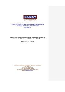 Who’s Forest? Implications of Different Management Regimes for Sustainable Utilisation and Minimisation of Conflicts