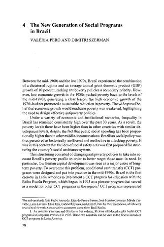 The new generation of social programs in Brazil