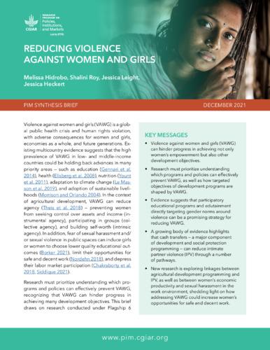 Reducing violence against women and girls