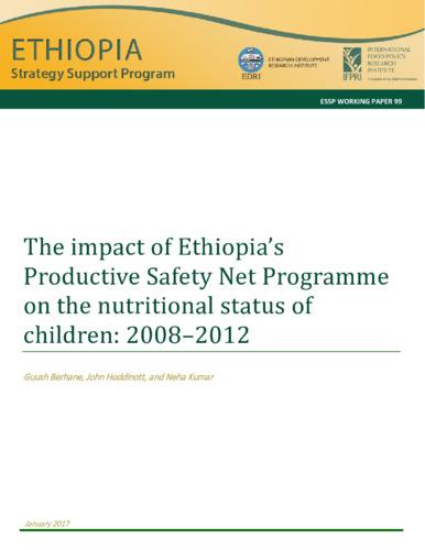 The impact of Ethiopia’s Productive Safety Net Programme on the nutritional status of children: 2008–2012