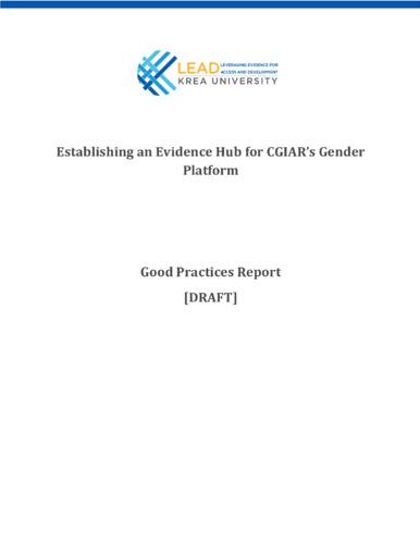 Establishing an evidence hub for CGIAR's GENDER Platform