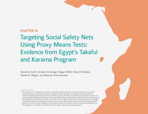 Targeting social safety nets using proxy means tests: Evidence from Egypt’s Takaful and Karama program