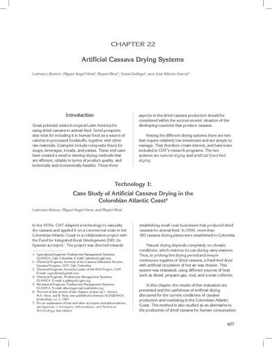 Artificial cassava drying systems