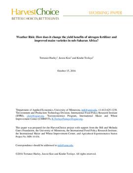 Weather risk: how does it change the yield benefits of nitrogen fertilizer and improved maize varieties in sub-Saharan Africa?
