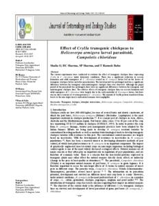 Effect of CryIIa transgenic chickpeas to Helicoverpa armigera larval parasitoid, Campoletis chlorideae