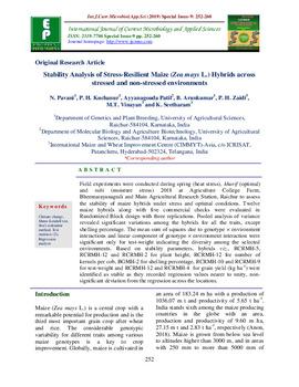 Stability analysis of stress-resilient maize (Zea mays L.) hybrids across stressed and non-stressed environments