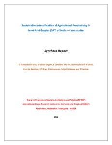 Sustainable Intensification of Agricultural Productivity in Semi-Arid-Tropics (SAT) of India – Case studies