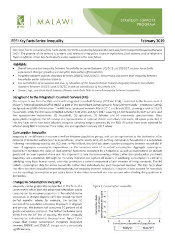 IFPRI key facts series: Inequality