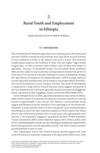 Rural youth and employment in Ethiopia
