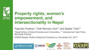 Property rights, women's empowerment, and intersectionality in Nepal