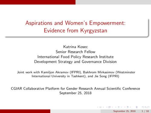 Aspirations and women's empowerment: Evidence from Kyrgyzstan
