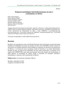 Propuesta metodológica-interinstitucional para un nuevo extensionismo en México
