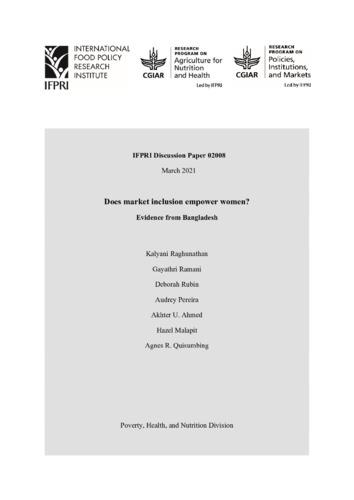 Does market inclusion empower women? Evidence from Bangladesh