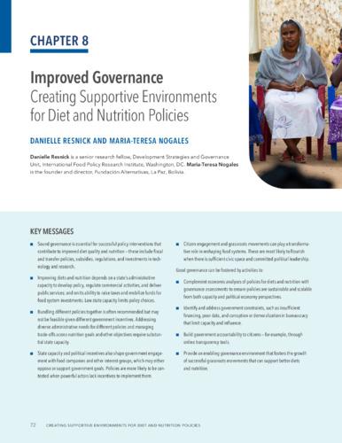 Improved governance: Creating supportive environments for diet and nutrition policies