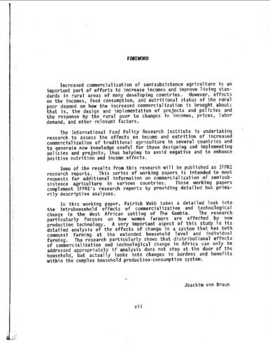 Foreword: The effects of rice commercialization in West Africa