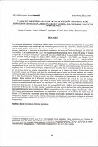 Variación genotípica por tolerancia a sequía en Brachiaria bajo condiciones de invernadero usando un sistema de cilindros plásticos transparentes