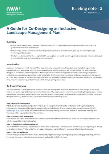 A guide for co-designing an inclusive landscape management plan
