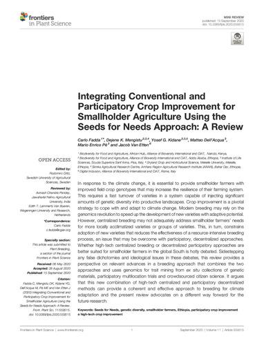 Integrating conventional and participatory crop improvement for smallholder agriculture using the seeds for needs approach: A review