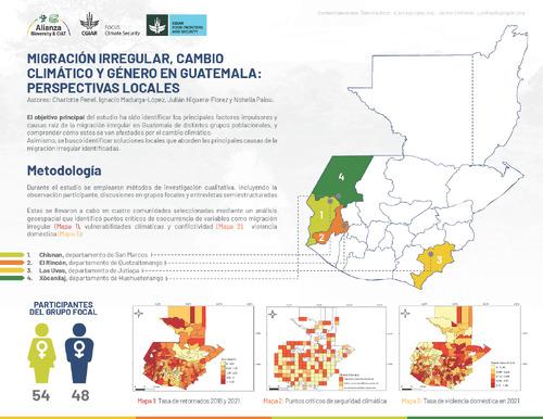 Migración irregular, cambio climático y género en Guatemala: Perspectivas locales