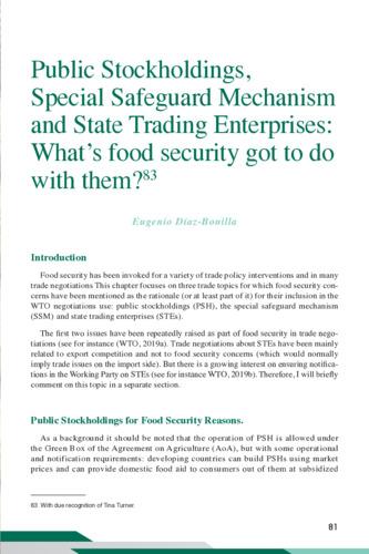 Public stockholdings, special safeguard mechanism and state trading enterprises: What’s food security got to do with them?