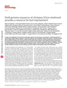 Draft genome sequence of chickpea (Cicer arietinum) provides a resource for trait improvement
