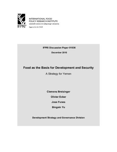 Food as the basis for development and security: A strategy for Yemen