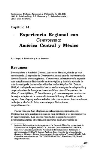Experiencia regional con Centrosema:América Central y México