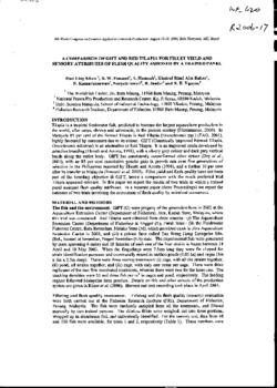 A comparison of GIFT and red tilapia for fillet yield and sensory attributes of flesh quality assessed by trained panel