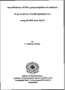 Identification of DNA polymorphism in cultivars of groundnut (Arachis hypogaea L.) using RAPD and AFLP