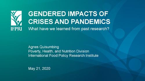 Gendered Impacts of Crises and Pandemics