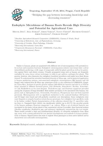 Endophyte microbiome of banana roots reveals high diversity and potential for agricultural uses