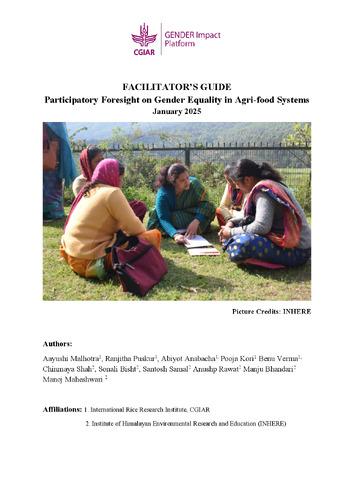 Facilitator's guide: Participatory Foresight on Gender Equality in Agri-food Systems