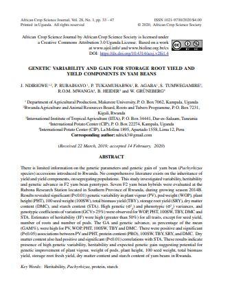 Genetic variability and gain for storage root yield and yield components in yam beans