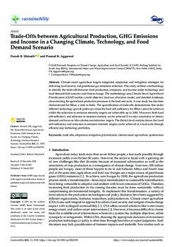 Trade-offs between agricultural production, GHG emissions and income in a changing climate, technology, and food demand scenario