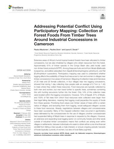 Addressing potential conflict using participatory mapping: Collection of forest foods from timber trees around industrial concessions in Cameroon