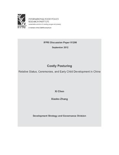 Costly posturing: relative status, ceremonies and early child development in China