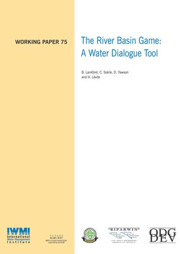 The river basin game: A water dialogue tool