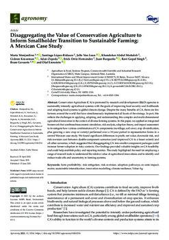 Disaggregating the value of conservation agriculture to inform smallholder transition to sustainable farming: a mexican case study
