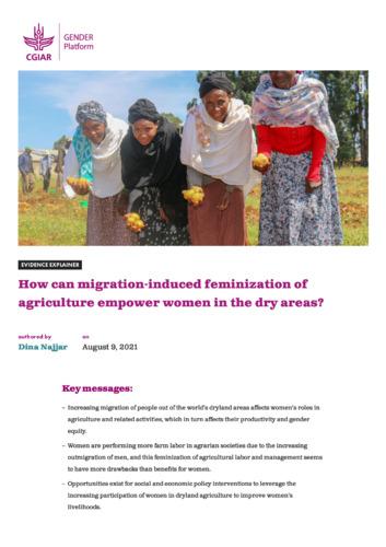 How can migration-induced feminization of agriculture empower women in the dry areas?