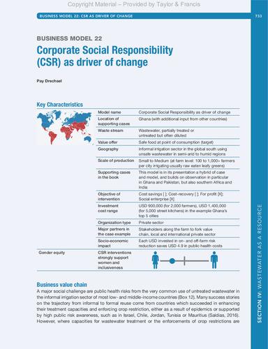 Corporate social responsibility (CSR) as driver of change - Business Model 22