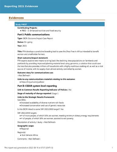 FTA develops a predictive breeding tool to save the Shea Tree in Africa intended to benefit women and smallholder farmers