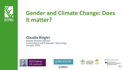 Gender and Climate Change: Does It Matter?