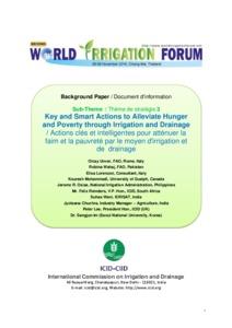 Key and Smart Actions to Alleviate Hunger and Poverty through Irrigation and Drainage