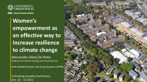 WE5.2: Women's empowerment as an effective way to increase resilience to climate change